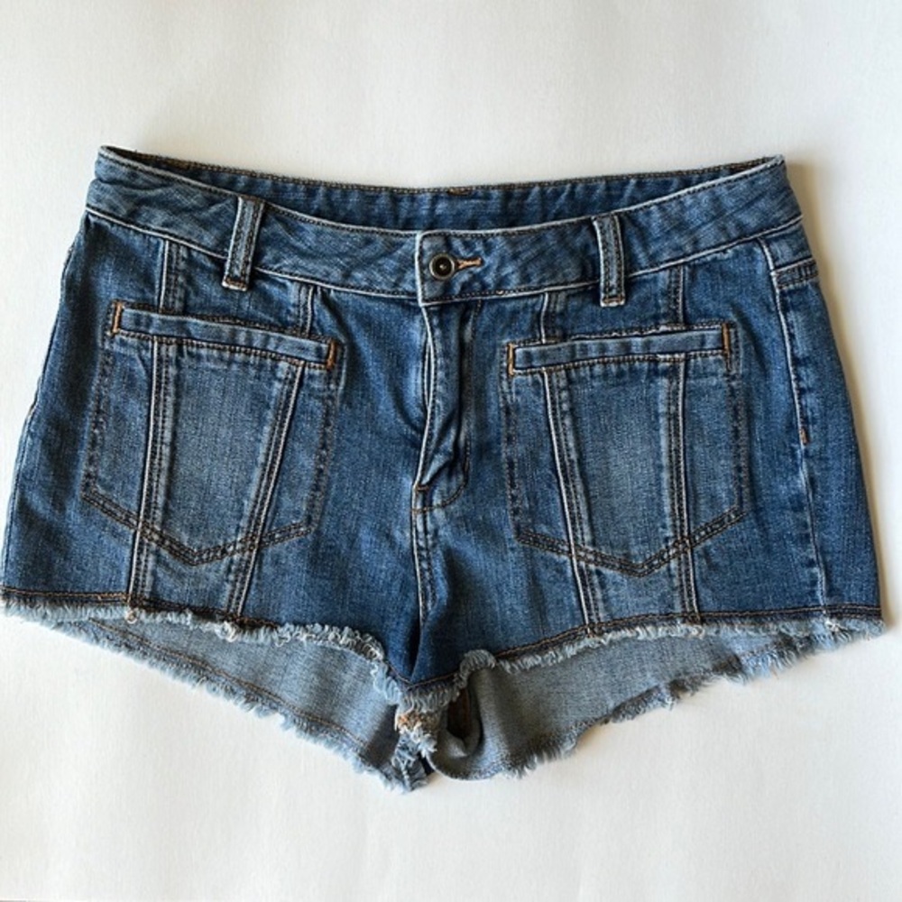 BCBG MaxAzria Franko Frayed Hem Denim Shorts